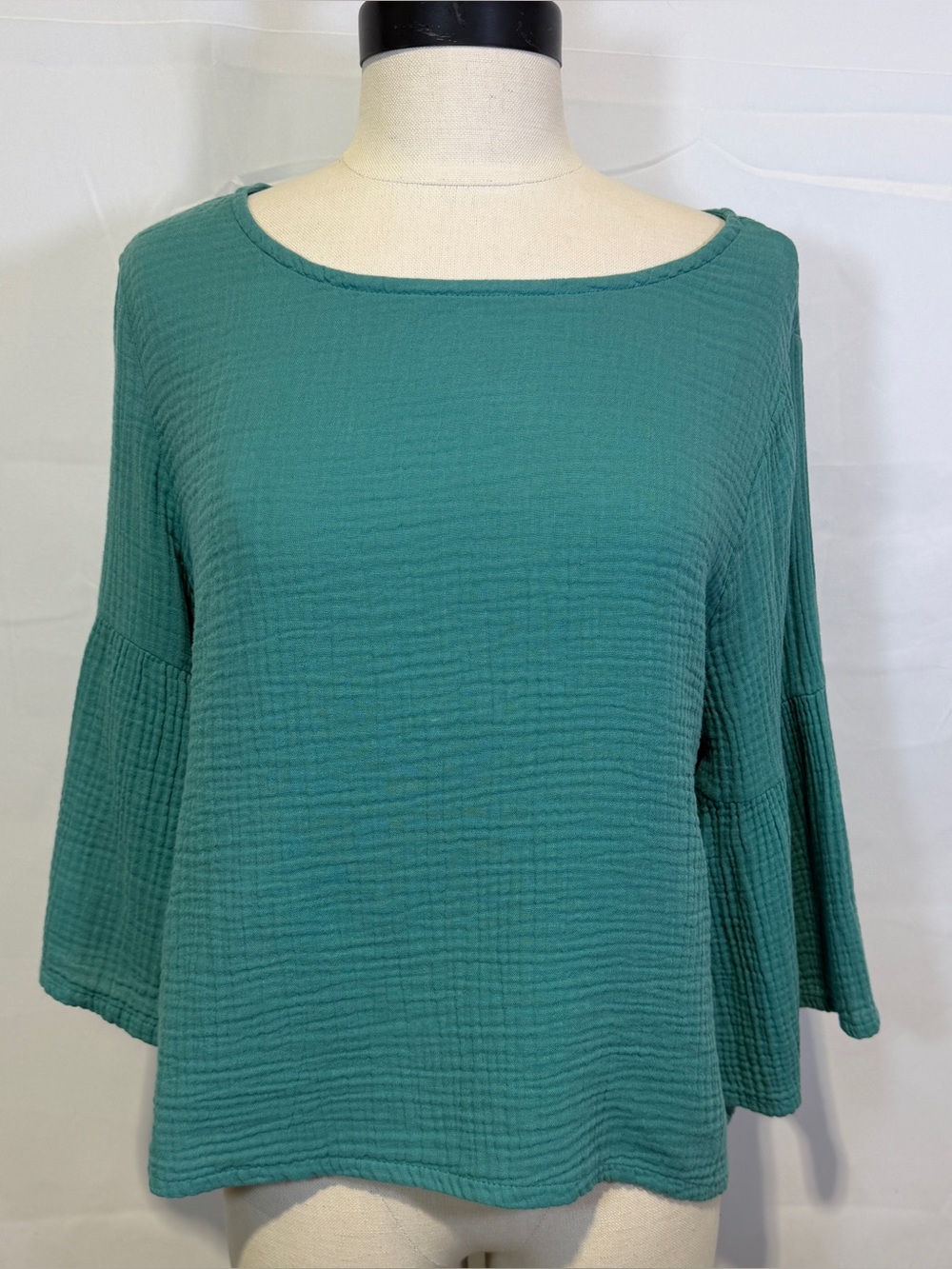 $125 NWT Bryn Walker Frida Top in Garda Green,‎ Cotton Gauze Oversized